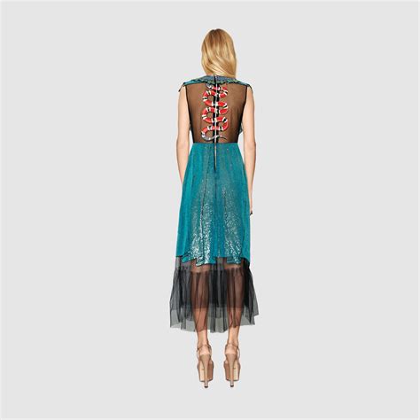 gucci blue tulle dress|gucci ladies dresses.